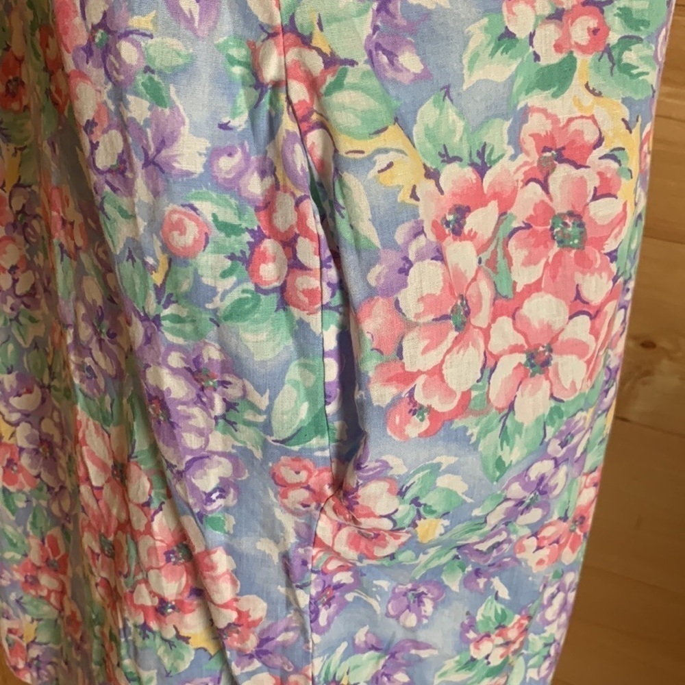 Vintage Morning News floral print house coat Size large - Picture 6 of 10
